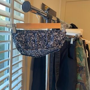 Navy Blue Urban Renewal bandeau top with white delicate flowers